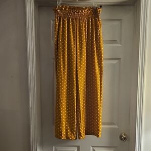 Yellow Polka Dot Wide-Leg Pants